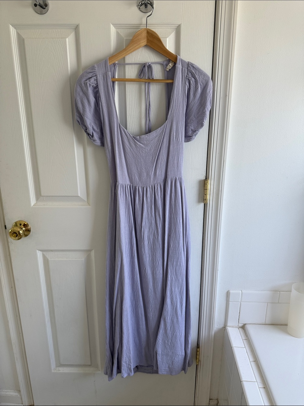 Lavender linen/cotton maxi dress